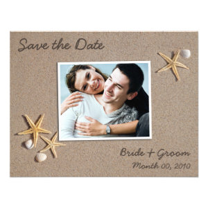 Beach Theme Save the Date Photo Cards Personalized Announcement