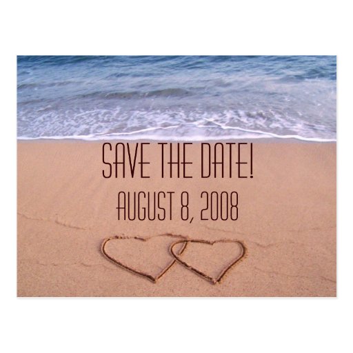 Beach theme save the date postcards