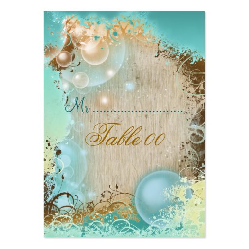 Beach theme table placement cards business card template (front side)