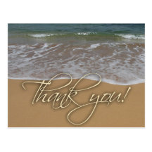 Beach theme Thank You Postcard