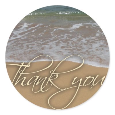 Beach theme Thank You Stickers by perfectpostage