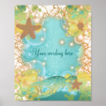 Beach theme turtle wedding 8 x 10 print