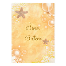Beach theme wedding birthday party coral invite