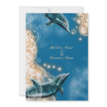 Beach theme - wedding dolphin elegant party personalized invitations