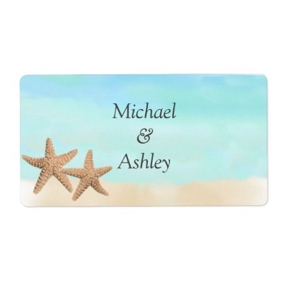 Beach Theme Wedding Favor Labels Personalized Shipping Label