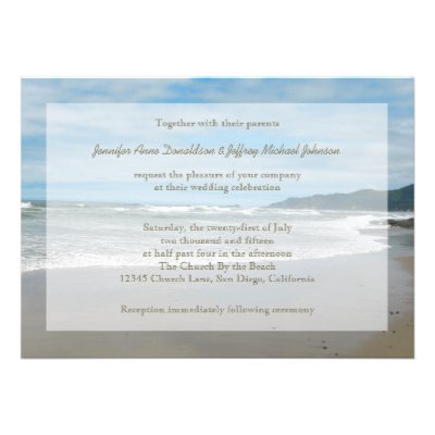 Beach Theme Wedding Invitations, Sandy Beach