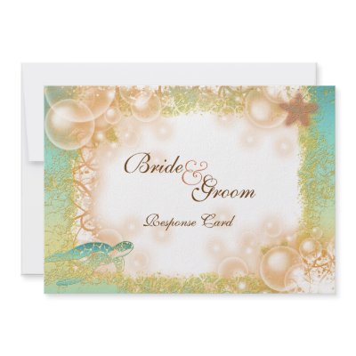Beach theme wedding ~ response card Customizable Personalized Invitation by mensgifts