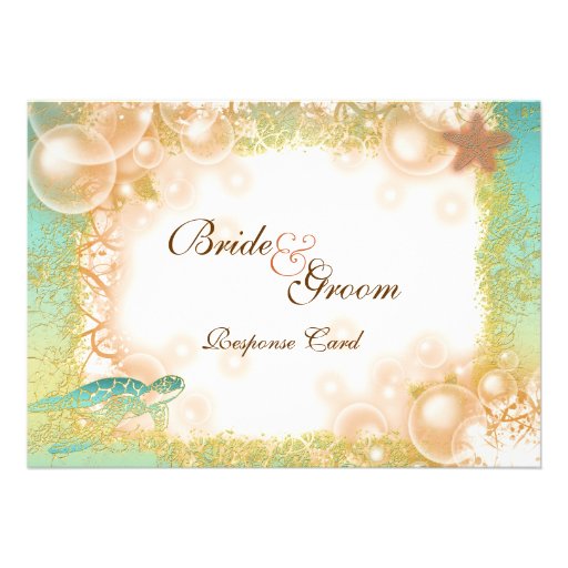 Beach theme wedding ~ response card Customizable Personalized Invitation