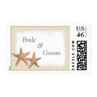 Beach Theme Wedding Stamps