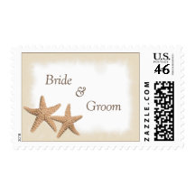 Beach Theme Wedding Stamps