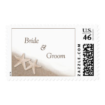 Beach Theme Wedding Stamps