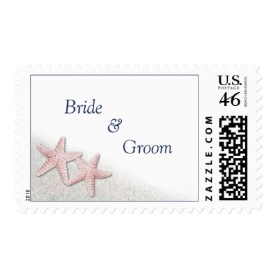 Beach Theme Wedding Stamps