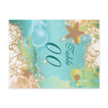 Beach theme wedding "table number" post cards