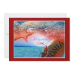 Beach theme wedding tropical cruise personalized invitation