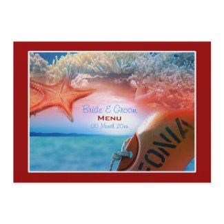 Beach theme wedding tropical cruise invitation