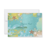 Beach theme wedding turtles starfish personalized invitation