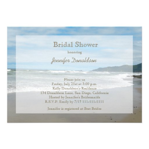 Beach Themed Bridal Shower Invitations 5" X 7" Invitation Card Zazzle