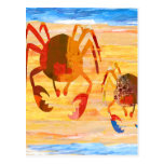 Beach time fun with crab patrol post cards