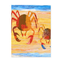 Beach time fun with crab patrol post cards