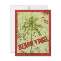 Beach Time! Palm Tree Party Invitations invitations
