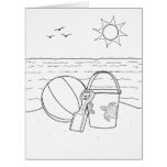 Beach Toys Adult Coloring Big Card