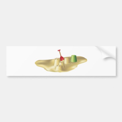 Beach toys and sandcastles bumper sticker