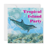 Beach tropical island birthday party personalized invitations