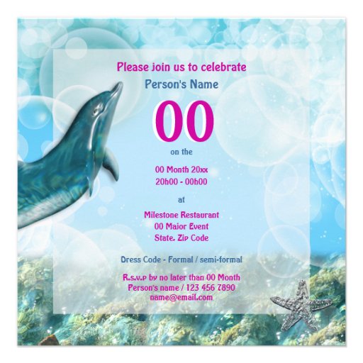 Beach tropical island birthday party personalized invitations