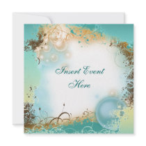 Beach tropical theme wedding elegant personalized announcement