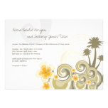 Beach Tropical Waves Yellow Hibiscus Chic Wedding invitations