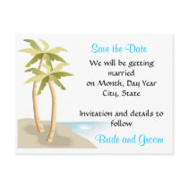 Beach/Tropical Wedding Save the Date Postcard