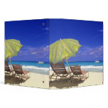 Beach Umbrella, Abaco, Bahamas 3 Ring Binder
