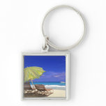 Beach Umbrella, Abaco, Bahamas Keychains