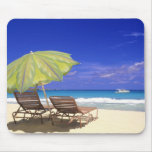 Beach Umbrella, Abaco, Bahamas Mouse Pads