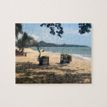 Beach Vendings ... Lamai Beach, Koh Samui Island Jigsaw Puzzle