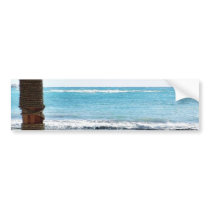 Beach View Under Parasol bumper stickers by lifesphere Beach View Under Parasol bumper stickers