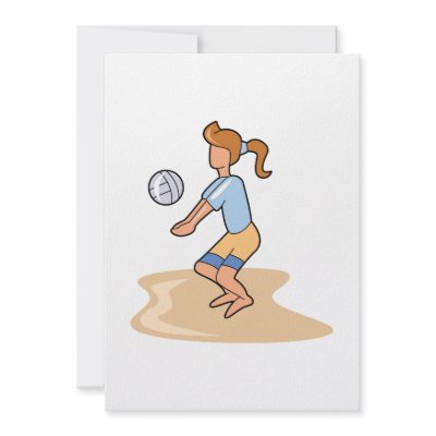 beach volleyball girl custom invitation by sports_shop