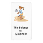 beach volleyball girl custom shipping label