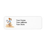 beach volleyball girl custom return address label