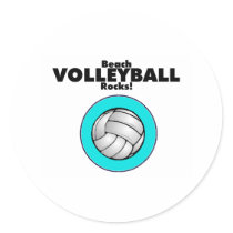 Beach Volleyball Rocks Stickers