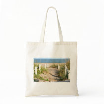 Beach walk dune roped off Florida Beach Color Tote Bags