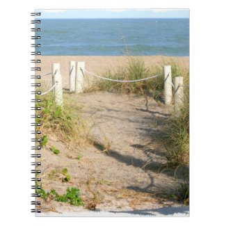 Beach walk dune roped off Florida Beach Color Spiral Note Book