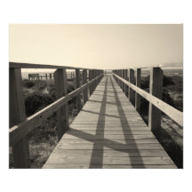 Beach Walk in Sepia Photo Art