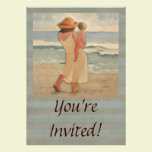 Beach Walk with Mother and baby invitations