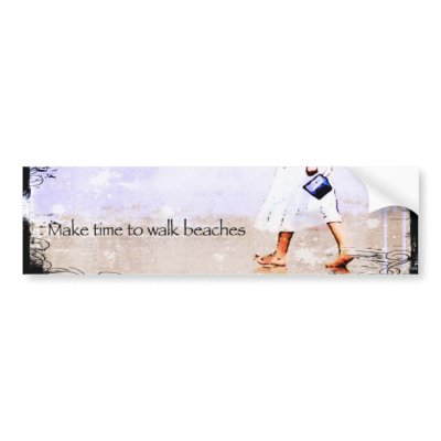 Beach Walking Bumper Sticker by Beachwalker