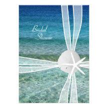 Beach Water Starfish Bridal Shower Invitation