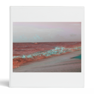 beach waves red teal florida seashore background 3 ring binders