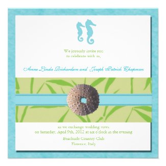 Beach Wedding - Aqua Blue wedding invites