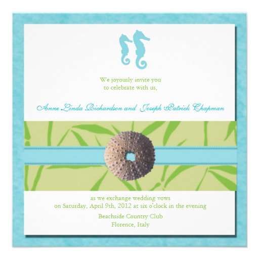 Beach Wedding - Aqua  Blue wedding invites