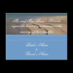 Beach Wedding Blue Invitation postcard.